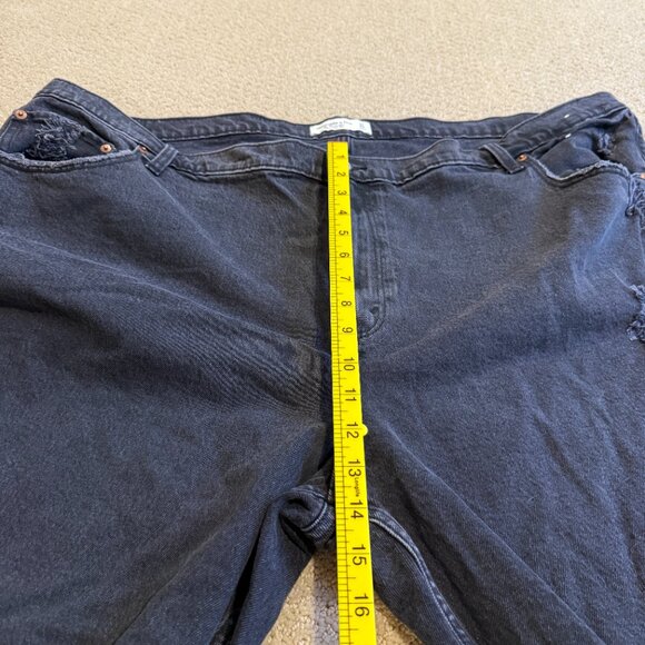 Abercrombie & Fitch 90s Straight Ultra High Rise Size 37L / 24L Long Black Plus - Picture 8 of 13